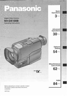 Panasonic NV DX 100 B manual. Camera Instructions.